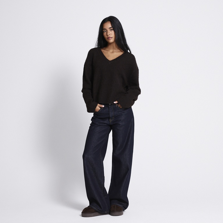 V-neck knit sweater "Eina" Brown